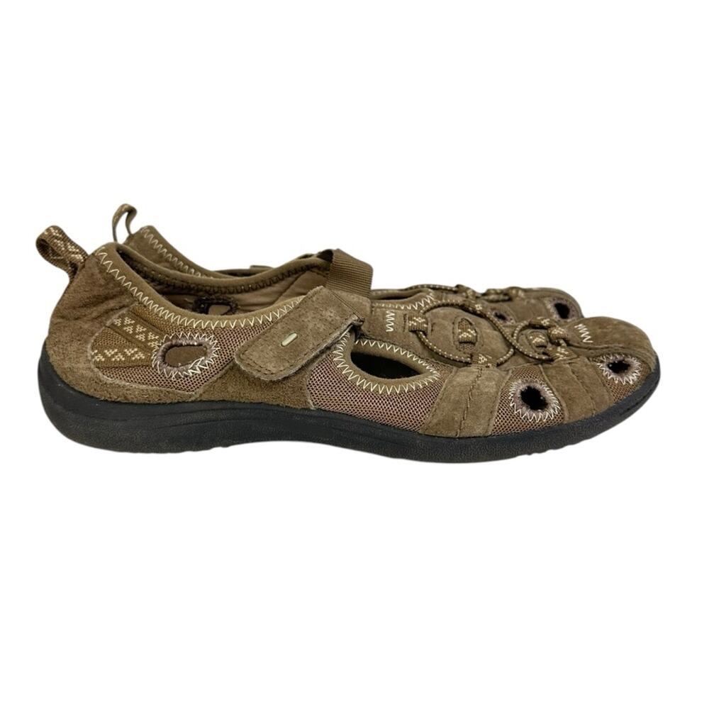 Earth Origins Carmen Leather Slip On Sport Sandal Loafer Brown Size 8 - Picture 2 of 8